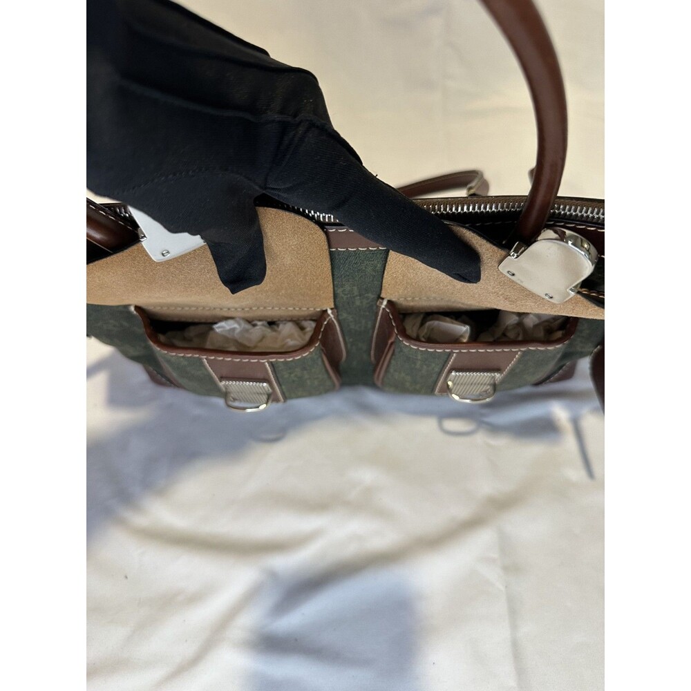 Dooney & Bourke Signature Double Pocket Satchel Bag NWT Green Wristlet Keychain - Picture 11 of 16